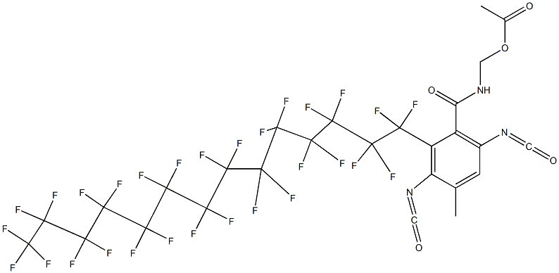 N-(Acetyloxymethyl)-2-(nonacosafluorotetradecyl)-3,6-diisocyanato-4-methylbenzamide Struktur