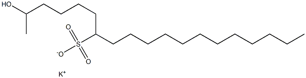 2-Hydroxynonadecane-7-sulfonic acid potassium salt Struktur