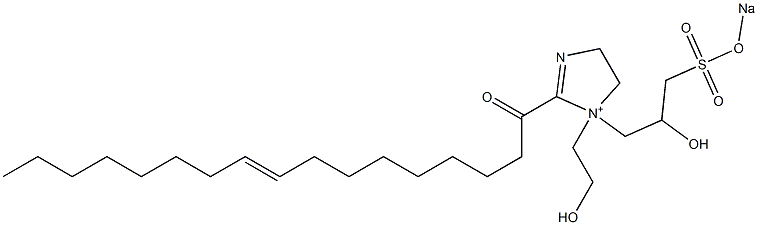 1-(2-Hydroxyethyl)-1-[2-hydroxy-3-(sodiooxysulfonyl)propyl]-2-(9-heptadecenoyl)-2-imidazoline-1-ium Struktur