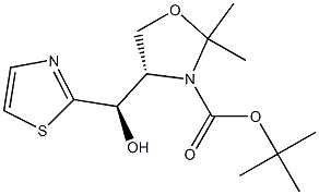 (4S)-2,2-Dimethyl-4-[(R)-(2-thiazolyl)hydroxymethyl]oxazolidine-3-carboxylic acid tert-butyl ester Struktur