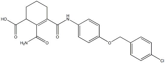 N-[4-[(p-Chlorobenzyl)oxy]phenyl]-3,4,5,6-tetrahydrophthalamidic acid Struktur