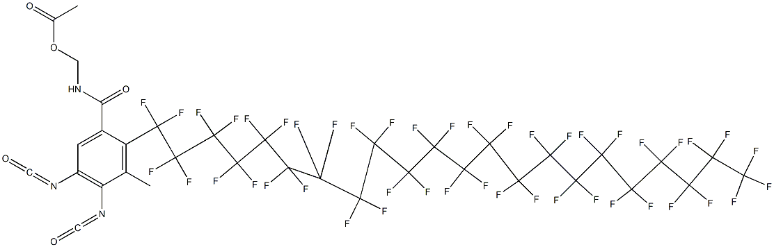 N-(Acetyloxymethyl)-2-(pentatetracontafluorodocosyl)-4,5-diisocyanato-3-methylbenzamide Struktur