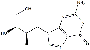 2-Amino-9-[(2R,3R)-3,4-dihydroxy-2-methylbutyl]-1,9-dihydro-6H-purin-6-one Struktur