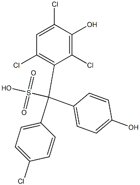 (4-Chlorophenyl)(2,4,6-trichloro-3-hydroxyphenyl)(4-hydroxyphenyl)methanesulfonic acid Struktur