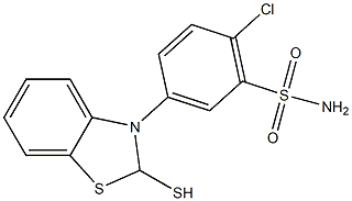 2-mercaptobenzothiazole-5-(n-4chlorophenyl)-sulfonamide Struktur