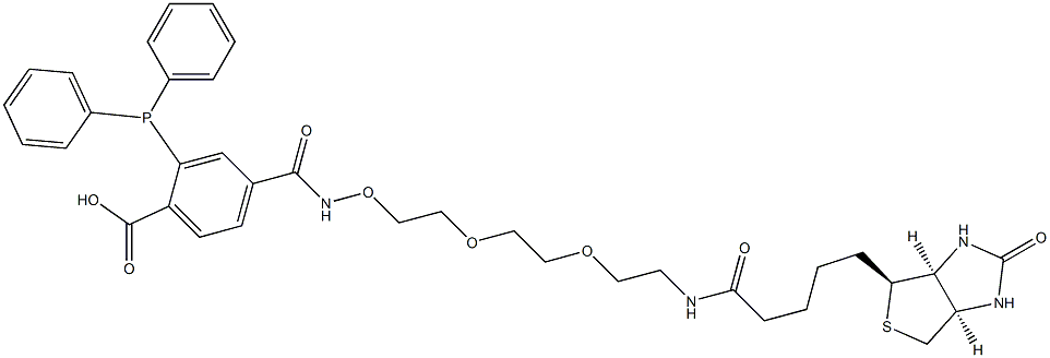 4-(2-(2-(2-(biotinylamino)ethoxy)ethoxy)ethoxy)aminocarbonyl-2-diphenylphosphinobenzoic acid Struktur