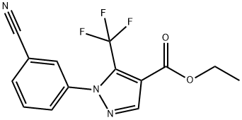 ETHYL 1-(3-CYANOPHENYL)-5-(TRIFLUOROMETHYL)-1H-PYRAZOLE-4-CARBOXYLATE, 338959-50-5, 結(jié)構(gòu)式