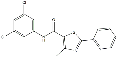 N-(3,5-dichlorophenyl)-4-methyl-2-(2-pyridinyl)-1,3-thiazole-5-carboxamide Struktur