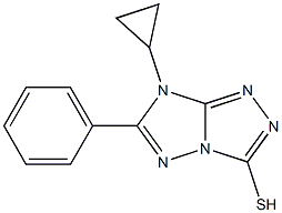 7-cyclopropyl-6-phenyl-7H-[1,2,4]triazolo[4,3-b][1,2,4]triazole-3-thiol Struktur