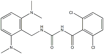 N-(2,6-dichlorobenzoyl)-N'-[2,6-di(dimethylamino)benzyl]urea Struktur
