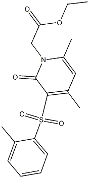 ethyl 2-[4,6-dimethyl-3-[(2-methylphenyl)sulfonyl]-2-oxo-1(2H)-pyridinyl]acetate Struktur