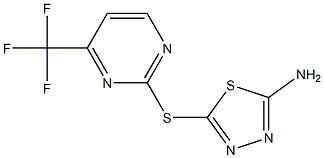 5-{[4-(trifluoromethyl)pyrimidin-2-yl]thio}-1,3,4-thiadiazol-2-amine Struktur