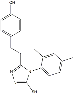 4-{2-[4-(2,4-dimethylphenyl)-5-mercapto-4H-1,2,4-triazol-3-yl]ethyl}phenol Struktur