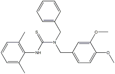 N-benzyl-N-(3,4-dimethoxybenzyl)-N'-(2,6-dimethylphenyl)thiourea Struktur