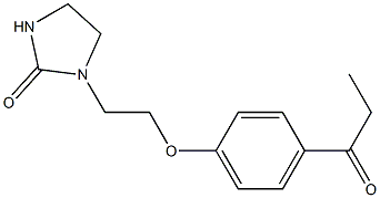 1-[2-(4-propanoylphenoxy)ethyl]imidazolidin-2-one Struktur
