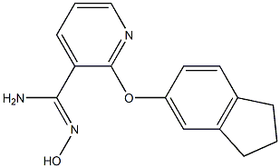 2-(2,3-dihydro-1H-inden-5-yloxy)-N'-hydroxypyridine-3-carboximidamide Struktur