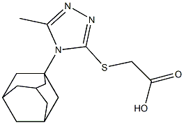 2-{[4-(adamantan-1-yl)-5-methyl-4H-1,2,4-triazol-3-yl]sulfanyl}acetic acid Struktur