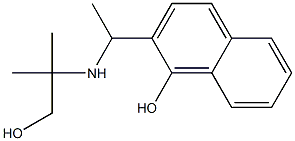 2-{1-[(1-hydroxy-2-methylpropan-2-yl)amino]ethyl}naphthalen-1-ol Struktur