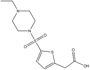 2-{5-[(4-ethylpiperazine-1-)sulfonyl]thiophen-2-yl}acetic acid Struktur