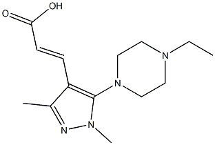 3-[5-(4-ethylpiperazin-1-yl)-1,3-dimethyl-1H-pyrazol-4-yl]prop-2-enoic acid Struktur