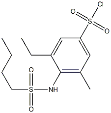 4-(butane-1-sulfonamido)-3-ethyl-5-methylbenzene-1-sulfonyl chloride Struktur