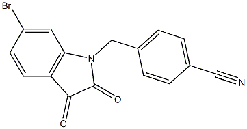 4-[(6-bromo-2,3-dioxo-2,3-dihydro-1H-indol-1-yl)methyl]benzonitrile Struktur