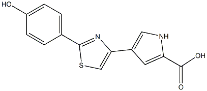 4-[2-(4-hydroxyphenyl)-1,3-thiazol-4-yl]-1H-pyrrole-2-carboxylic acid Struktur