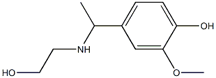 4-{1-[(2-hydroxyethyl)amino]ethyl}-2-methoxyphenol Struktur