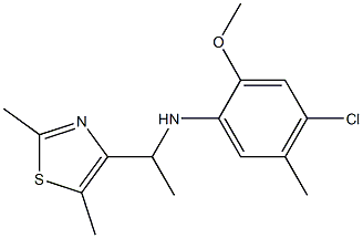 4-chloro-N-[1-(2,5-dimethyl-1,3-thiazol-4-yl)ethyl]-2-methoxy-5-methylaniline Struktur