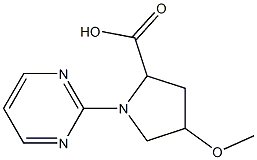 4-methoxy-1-pyrimidin-2-ylpyrrolidine-2-carboxylic acid Struktur
