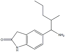 5-(1-amino-2-methylpentyl)-2,3-dihydro-1H-indol-2-one Struktur