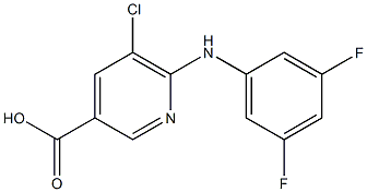 5-chloro-6-[(3,5-difluorophenyl)amino]pyridine-3-carboxylic acid Struktur