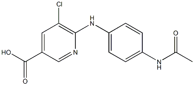 5-chloro-6-[(4-acetamidophenyl)amino]pyridine-3-carboxylic acid Struktur