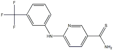 6-{[3-(trifluoromethyl)phenyl]amino}pyridine-3-carbothioamide Struktur