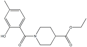 ethyl 1-[(2-hydroxy-4-methylphenyl)carbonyl]piperidine-4-carboxylate Struktur