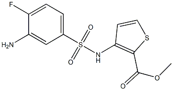 methyl 3-[(3-amino-4-fluorobenzene)sulfonamido]thiophene-2-carboxylate Struktur