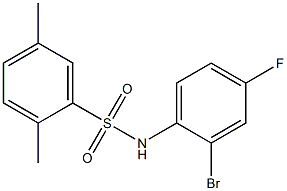 N-(2-bromo-4-fluorophenyl)-2,5-dimethylbenzene-1-sulfonamide Struktur