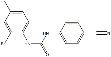 N-(2-bromo-4-methylphenyl)-N'-(4-cyanophenyl)urea Struktur