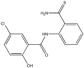 N-(2-carbamothioylphenyl)-5-chloro-2-hydroxybenzamide Struktur