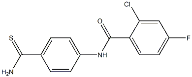 N-(4-carbamothioylphenyl)-2-chloro-4-fluorobenzamide Struktur
