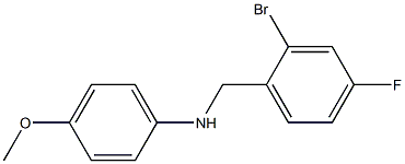 N-[(2-bromo-4-fluorophenyl)methyl]-4-methoxyaniline Struktur