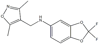 N-[(3,5-dimethyl-1,2-oxazol-4-yl)methyl]-2,2-difluoro-2H-1,3-benzodioxol-5-amine Struktur