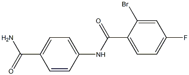 N-[4-(aminocarbonyl)phenyl]-2-bromo-4-fluorobenzamide Struktur