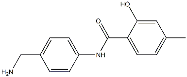 N-[4-(aminomethyl)phenyl]-2-hydroxy-4-methylbenzamide Struktur
