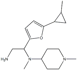 N-{2-amino-1-[5-(2-methylcyclopropyl)-2-furyl]ethyl}-N-methyl-N-(1-methylpiperidin-4-yl)amine Struktur