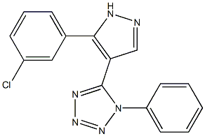5-[5-(3-chlorophenyl)-1H-pyrazol-4-yl]-1-phenyl-1H-tetraazole Structure