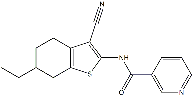 N-(3-cyano-6-ethyl-4,5,6,7-tetrahydro-1-benzothien-2-yl)nicotinamide Struktur