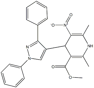 methyl 4-(1,3-diphenyl-1H-pyrazol-4-yl)-5-nitro-2,6-dimethyl-1,4-dihydro-3-pyridinecarboxylate Struktur