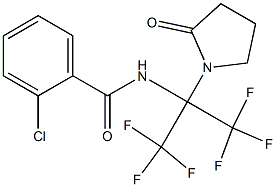 2-chloro-N-[2,2,2-trifluoro-1-(2-oxo-1-pyrrolidinyl)-1-(trifluoromethyl)ethyl]benzamide Struktur