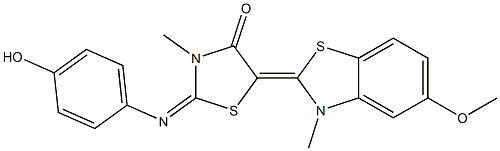 2-[(4-hydroxyphenyl)imino]-5-(5-methoxy-3-methyl-1,3-benzothiazol-2(3H)-ylidene)-3-methyl-1,3-thiazolidin-4-one Structure